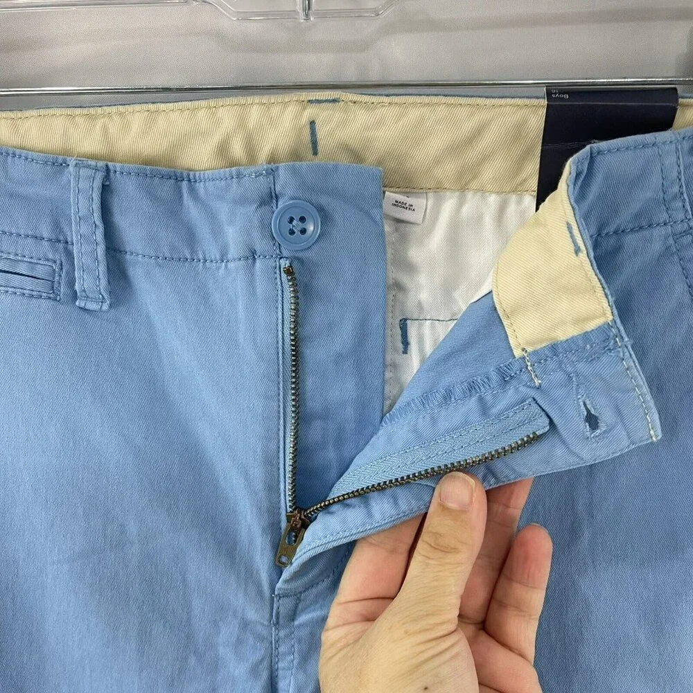 NWT‎ Gap Kids Boys Youth 16 Comfort Stretch Chino Pants Blue Adjustable Waist
